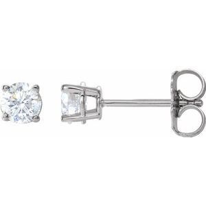 14K White 1/2 CTW Diamond Earrings  - 1874:70200:P