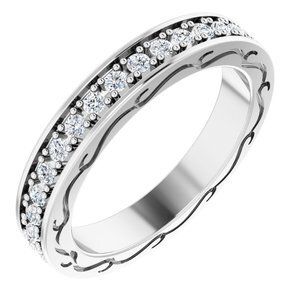 14K White 1/2 CTW Diamond Round Eternity Band Size 5 - 122141:60054:P