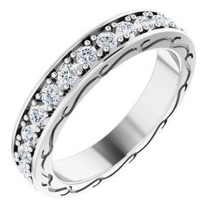 14K White 1/2 CTW Diamond Round Eternity Band Size 6 - 122141:60066:P