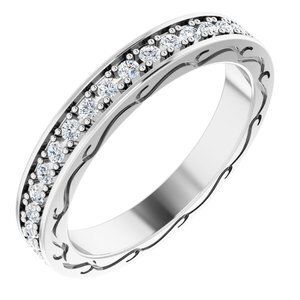 14K White 1/2 CTW Diamond Round Eternity Band Size 7 - 122141:60060:P