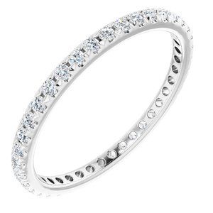 14K White 1/2 CTW French Set Diamond Eternity Band Size 8 - 123225:732:P