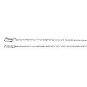 14K White 1.25 mm Rope 18" Chain - CH471:60002:P