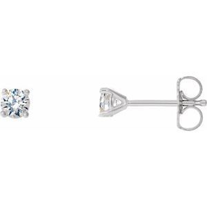 14K White 1/3 CTW Diamond 4-Prong Cocktail-Style Earrings - 29762:6040:P