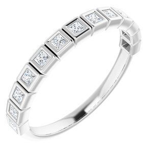 14K White 1/3 CTW Diamond Anniversary Band  - 122968:6029:P