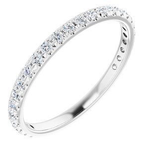 14K White 1/3 CTW Diamond French-Set Anniversary Band - 123223:604:P