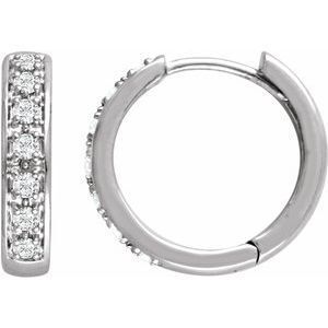 14K White 1/3 CTW Diamond Huggies - 67154:60000:P