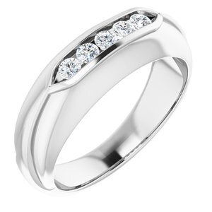 14K White 1/3 CTW Diamond Men's Ring  - 9852:6016:P
