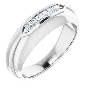 14K White 1/3 CTW Diamond Men's Ring  - 9852:6032:P
