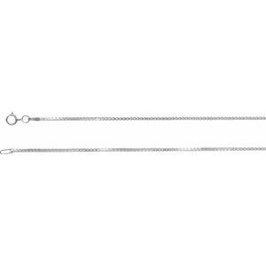 14K White 1.3 mm Diamond Cut Box 16" Chain with Spring Ring  - CH489:244834:P