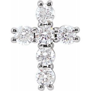 14K White 1/4 CTW Diamond Cross Pendant - R42309:10070:P