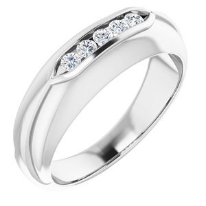 14K White 1/4 CTW Diamond Men's Ring  - 9852:6012:P