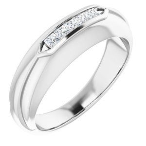 14K White 1/4 CTW Diamond Men's Ring  - 9852:6028:P