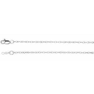 14K White 1.5 mm Rope 7" Chain - CH473:60007:P