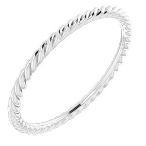 14K White 1.5 mm Skinny Rope Band Size 7.5 - 51695:117:P