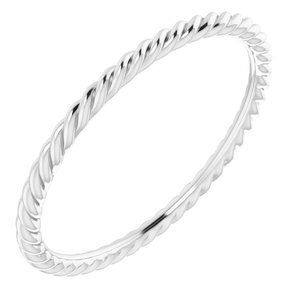 14K White 1.5 mm Skinny Rope Band Size 8.5 - 51695:119:P
