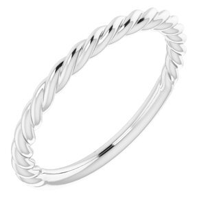 14K White 1.5 mm Twisted Rope Band Size 4 - 51515:106:P