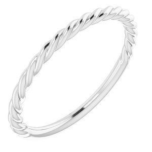 14K White 1.5 mm Twisted Rope Band Size 8 - 51515:121:P