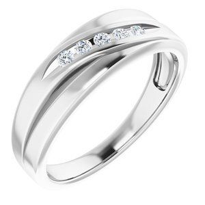 14K White 1/6 CTW Diamond 5-Stone Band - 122789:60004:P