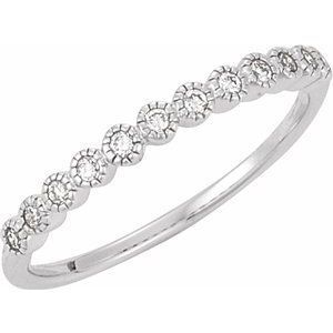 14K White 1/6 CTW Diamond Anniversary Band Size 7 - 63008:290865:P