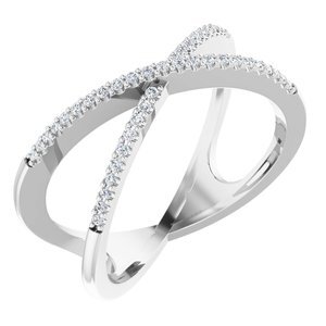 14K White 1/6 CTW Diamond Criss-Cross Ring - 651752:60001:P