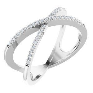 14K White 1/6 CTW Diamond Criss-Cross Ring - 651752:60001:P