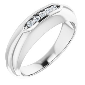 14K White 1/6 CTW Diamond Men's Ring   - 9852:6000:P