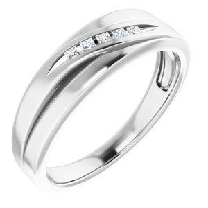 14K White 1/8 CTW Diamond 5-Stone Band - 122789:60011:P