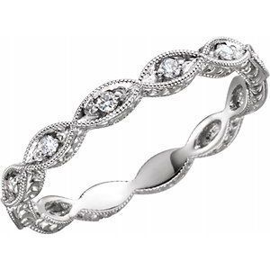 14K White 1/8 CTW Diamond Anniversary Band Size 4.5 - 69817:164:P