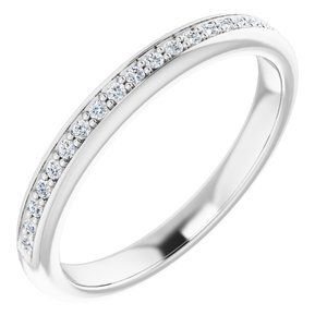 14K White 1/8 CTW Diamond Band for 6 mm Square Ring - 122168:60001:P