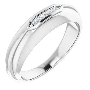 14K White 1/8 CTW Diamond Men's Ring  - 9852:6020:P