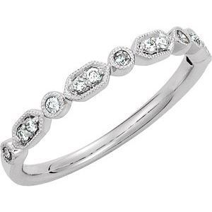 14K White 1/8 CTW Diamond Ring Size 7 - 68968:100:P