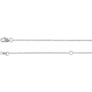 14K White 1 mm Adjustable Solid Cable 16-18" Chain  - CH1015:104:P