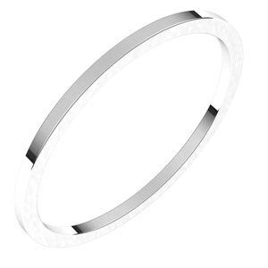 14K White 1 mm Flat Band Size 13 - F13:913:P