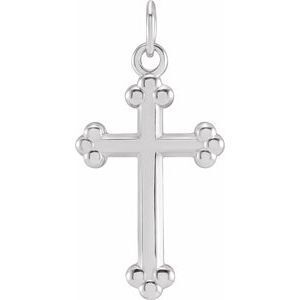 14K White 17x11 mm Cross Pendant - R16287:104320:P