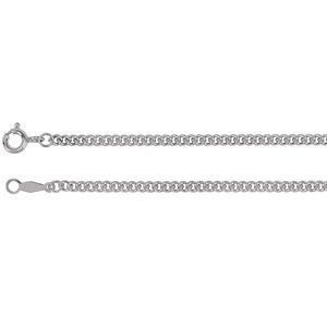 14K White 2.25 mm Solid Curb Link 20" Chain - CH173:60002:P