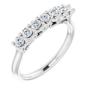 14K White 2.5 mm Round 3/8 CTW Diamond Anniversary Band   - 123428:6005:P