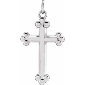 14K White 21x11 mm Cross Pendant - R16287:212458:P