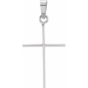 14K White 21x14 mm Cross Pendant - R16159:66952:P