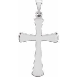 14K White 21x14 mm Cross Pendant - R41276:305426:P