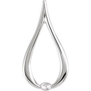 14K White 22x12 mm Freeform Pendant - 8233:8255:P
