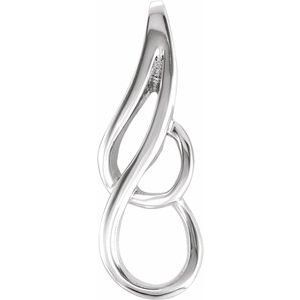 14K White 22x8.5 mm Freeform Pendant - 8203:8159:P