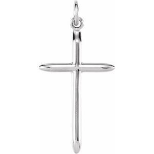 14K White 25x15 mm Cross Pendant - R16273:1001:P