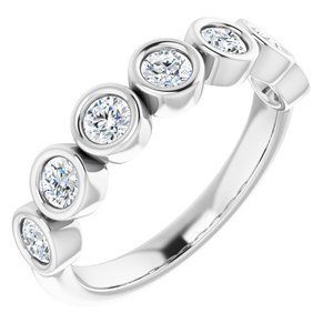 14K White 3/4 CTW Diamond Anniversary Band  - 122968:6017:P