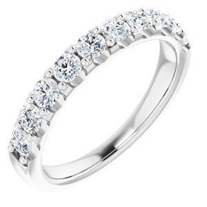 14K White 3/4 CTW Diamond Anniversary Band  - 123041:608:P