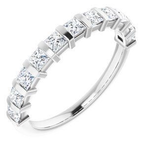 14K White 3/4 CTW Diamond Anniversary Band  - 123675:6045:P