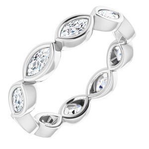 14K White 3/4 CTW Diamond Eternity Band - 123624:60021:P