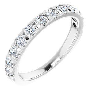 14K White 3/4 CTW Diamond French-Set Anniversary Band   - 123883:6012:P