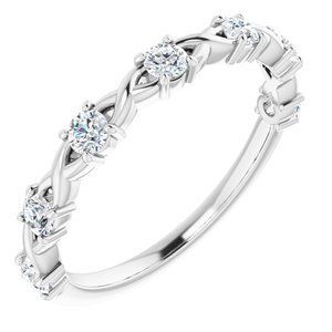 14K White 3/8 CTW Diamond Anniversary Band  - 123626:6029:P