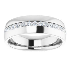 14K White 3/8 CTW Diamond Band - 123307:60000:P