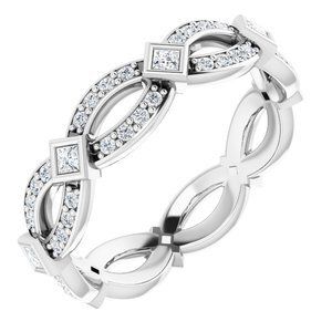 14K White 3/8 CTW Diamond Eternity Band - 122006:153:P